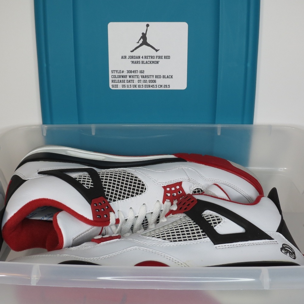 JORDAN 4 RETRO FIRE RED 'MARS BLACKMON' - Picture 2 of 16